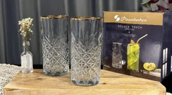 Pasabahce Timeless 4 er Trinkglas 450 ml Gold