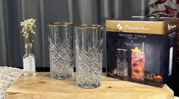 Pasabahce Timeless 4 er Trinkglas 295 ml Gold