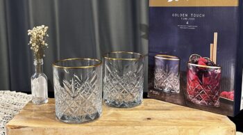 Pasabahce Timeless 4 er Trinkglas 345 ml Gold