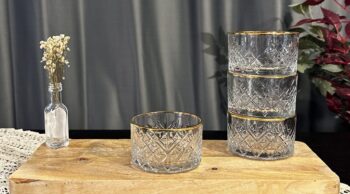 Pasabahce Timeless 4 er Snackschale Rund Gold