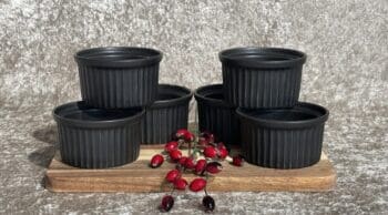 Muffinform / Souffle Schalen Set 6 er Mattschwarz